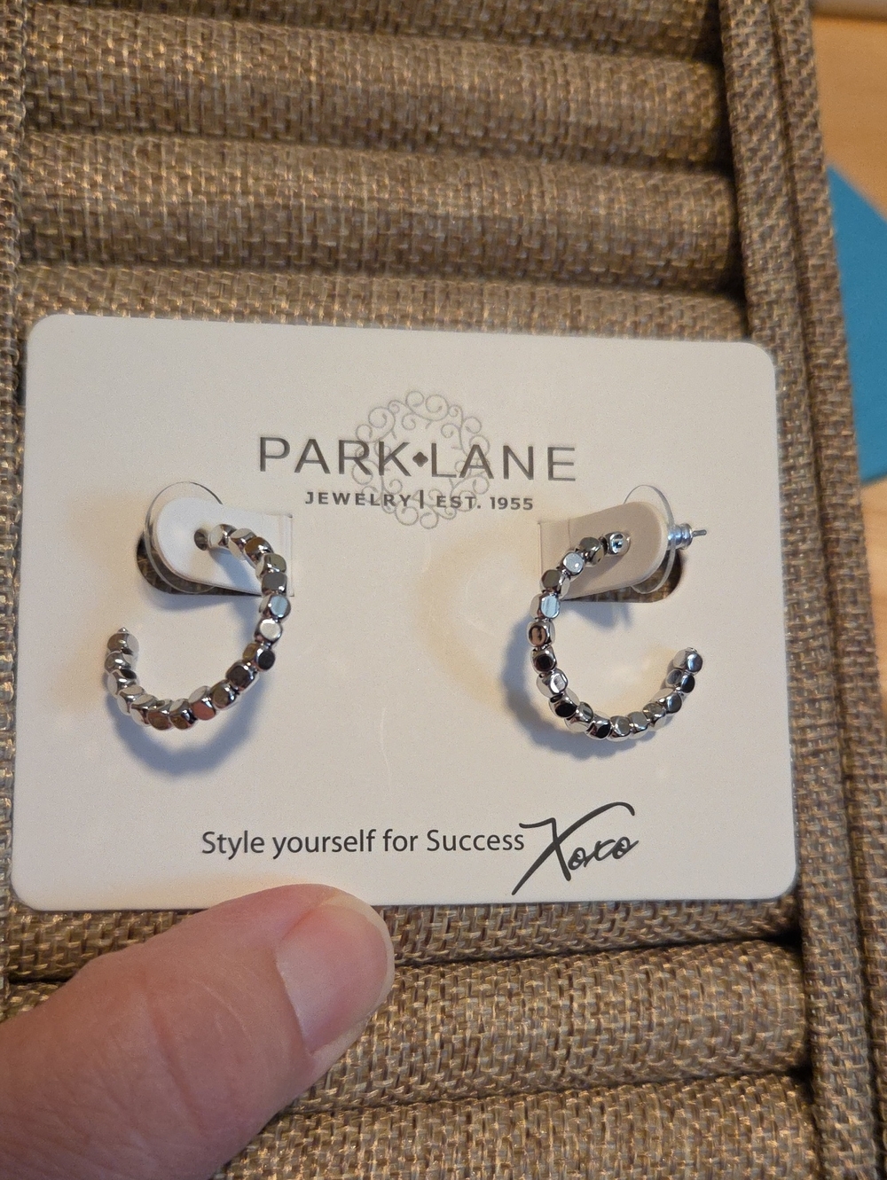 Park Lane Silver Faceted C-Hoop Earrings - Hazy